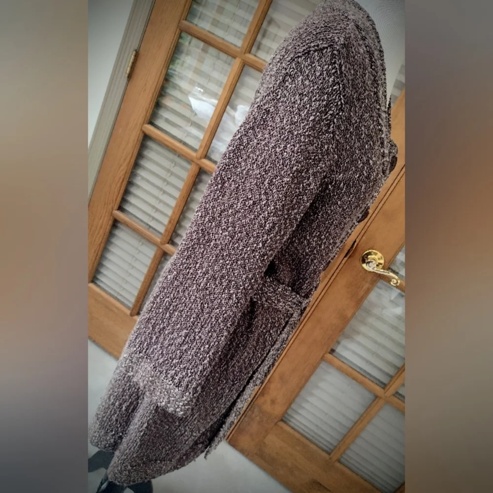 EUC Nordstrom Classiques Entier Belted Cardigan Duster, Heathered Brown, Large - Picture 8 of 12